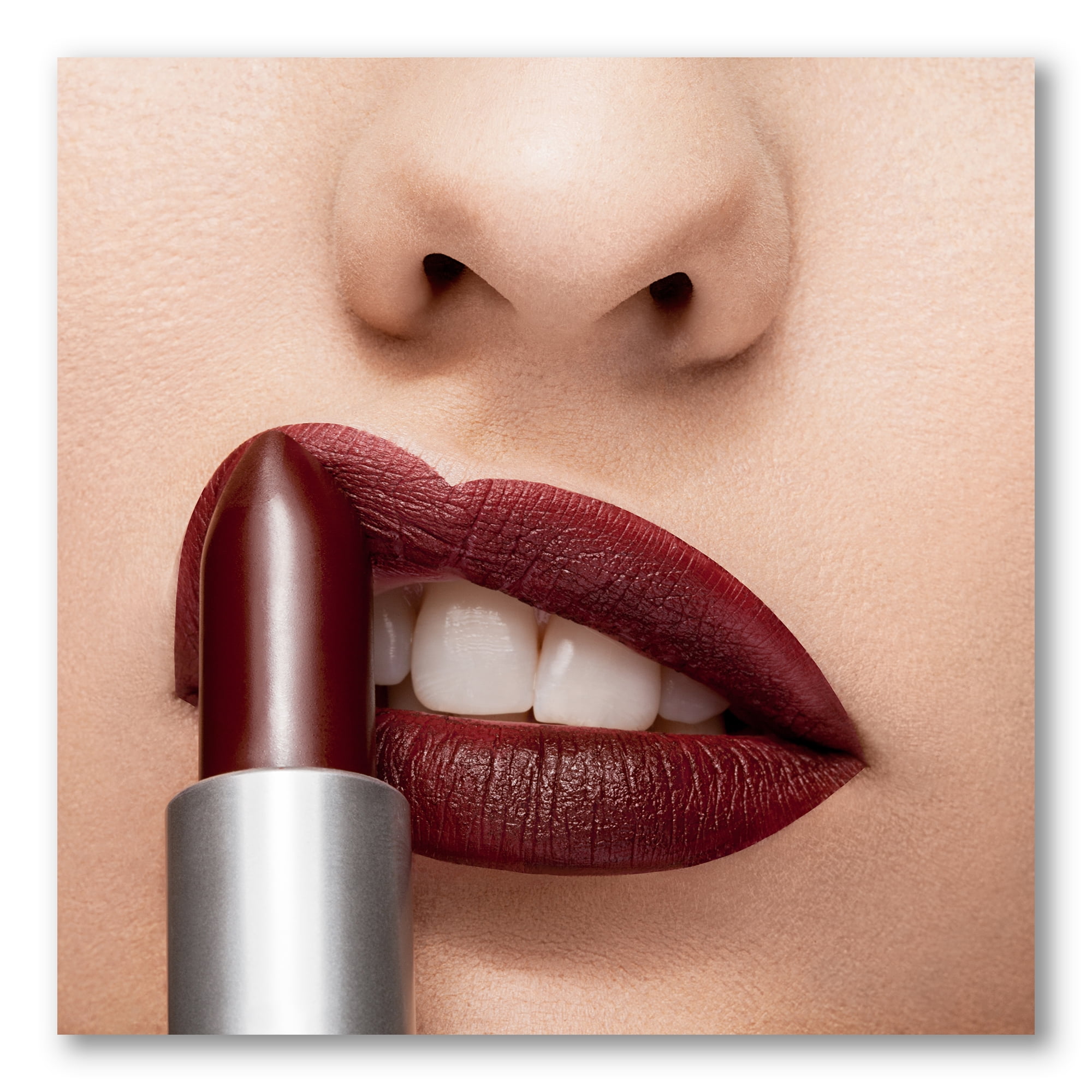 Designart ' Red Lipstick Getting Applyed On Woman Lips ' Modern Canvas Wall Art Print