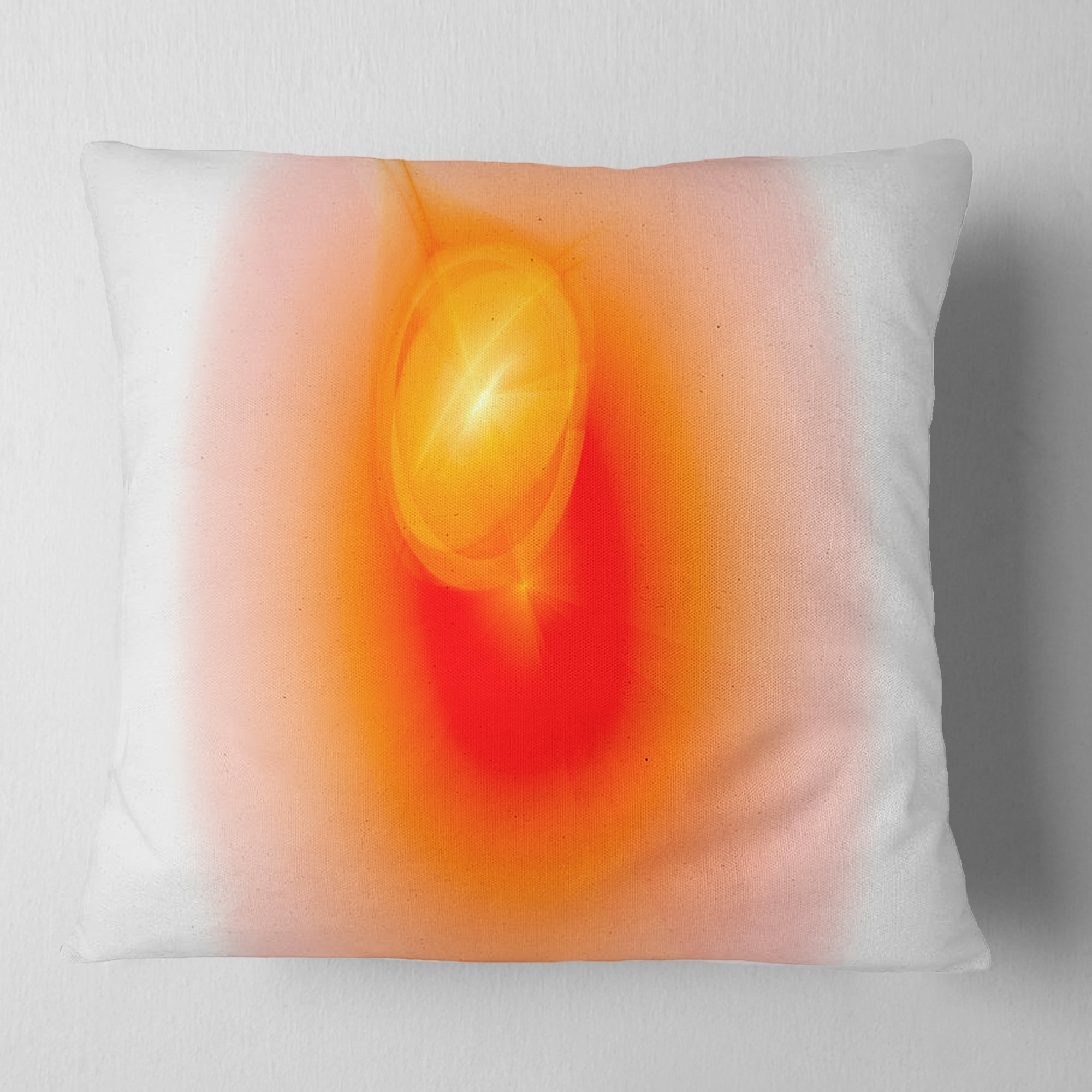 Designart Red Luminous Misty Sphere - Abstract Throw Pillow - 18x18