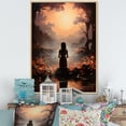 thumbnail image 1 of Designart "Red Meditation delicate Reverie" Portrait Floater Framed Canvas Print, 1 of 7