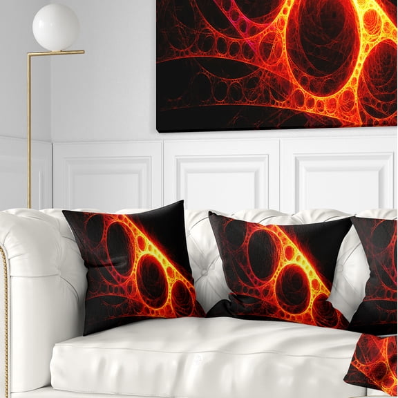 Designart Red Metal Construction - Abstract Throw Pillow - 16x16