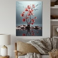 thumbnail image 1 of Designart "Red Minimalism quintessence Of Red Flower" Minimalism Wall Art Living Room, 1 of 5