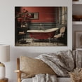 thumbnail image 1 of Designart "Red Modern Bathroom beauty III" Bath & Laundry Print on Natural Pine Wood, 1 of 5