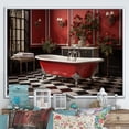 thumbnail image 1 of Designart "Red Modern Bathroom beauty IV" Bath & Laundry Floater Framed Wall Art Print, 1 of 7