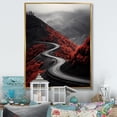 thumbnail image 1 of Designart "Red Mountains Along a Meandering Road" Landscape & Nature Floater Framed Canvas Print, 1 of 7