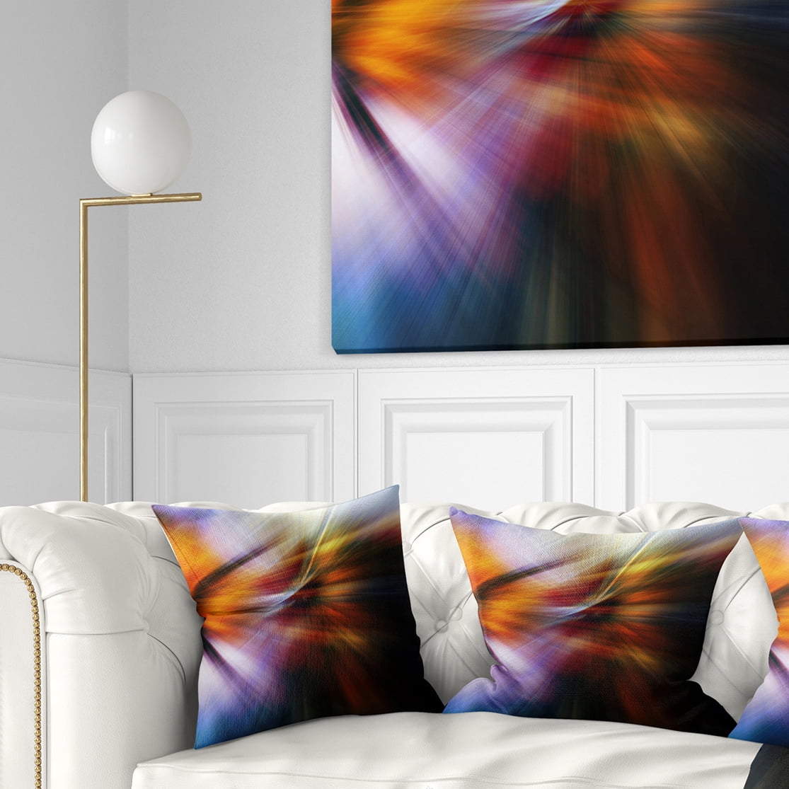 Designart Red Orange Fusion of Hues - Abstract Throw Pillow - 18x18