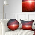 thumbnail image 1 of Designart Red Poppies Field at Sunset - Modern Landscape Printed Throw Pillow - 12x20, 1 of 5