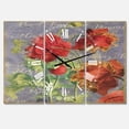 thumbnail image 1 of Designart 'Red Poppies' Large Cottage Wall Clock, 1 of 3