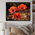 thumbnail image 1 of Designart "Red Poppies landscape II" Floral Floater Framed Canvas Art Print, 1 of 7