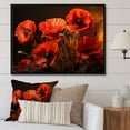 thumbnail image 1 of Designart "Red Poppies landscape III" Floral Floater Framed Wall Art Print, 1 of 7