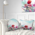 thumbnail image 1 of Designart Red Poppies on Blue Background - Floral Throw Pillow - 12x20, 1 of 5