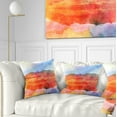 thumbnail image 1 of Designart Red Retro Island Watercolor - Landscape Painting Throw Pillow - 16x16, 1 of 5