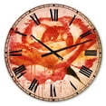 thumbnail image 1 of Designart 'Red Rose Hand drawn with Splashes' Traditional wall clock, 1 of 3