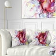 thumbnail image 1 of Designart Red Rose Illustration - Floral Throw Pillow - 16x16, 1 of 1