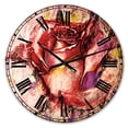 thumbnail image 1 of Designart 'Red Rose Illustration' Traditional wall clock, 1 of 3