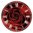 thumbnail image 1 of Designart 'Red Rose Petals with Rain Droplets' Metal Wall Clock, 1 of 3