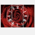 thumbnail image 1 of Designart 'Red Rose Petals with Rain Droplets' Traditional Wall Clock, 1 of 3