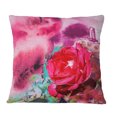 thumbnail image 1 of Designart Red Rose on Abstract Paper - Floral Throw Pillow - 18x18, 1 of 1