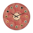 thumbnail image 1 of Designart 'Red Round Geometrical ' Mid-Century Modern Wood Wall Clock, 1 of 5