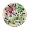thumbnail image 1 of Designart 'Red Rustic House In The Country Side Landscape' Traditional Wood Wall Clock, 1 of 5