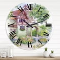 thumbnail image 1 of Designart 'Red Rustic House In The Country Side' Traditional Wall Clock, 1 of 5