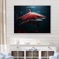thumbnail image 1 of Designart "Red Spectre Of The Depths" Shark Floater Framed Wall Art Living Room, 1 of 5