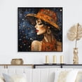thumbnail image 1 of Designart "Red Stylish Portrait Pointillism I" Fashion Floater Framed Canvas Print, 1 of 7