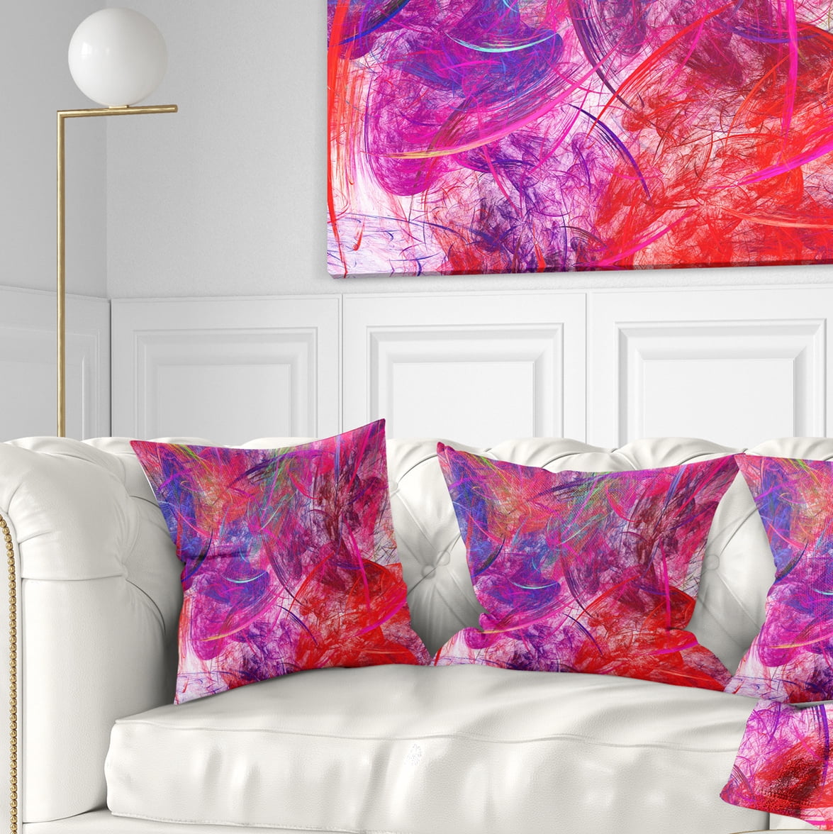 Designart Red Swirling Clouds - Abstract Throw Pillow - 18x18