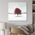 thumbnail image 1 of Designart "Red Tree In Snow III" Tree Floral Wall Art For Bathroom, 1 of 5