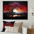 thumbnail image 1 of Designart "Red Tree Silhouette Euphony I" Landscape Trees Floater Framed Canvas Wall Art, 1 of 7