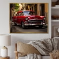 thumbnail image 1 of Designart "Red Vintage Car in Havana" Transportation Floater Framed Canvas Wall Art, 1 of 7