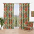 thumbnail image 1 of Designart 'Red and Blue Floral Pattern I' Bohemian & Eclectic Curtain Panel, 1 of 4