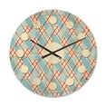 thumbnail image 1 of Designart 'Red and Blue Plaid' Mid-Century Modern Wood Wall Clock, 1 of 5