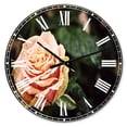 thumbnail image 1 of Designart 'Red and Orange Rose Flower Close Up' Traditional wall clock, 1 of 3