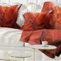 Designart Red and Orange Shade in Antelope Canyon - Photography Throw Pillow - 12x20