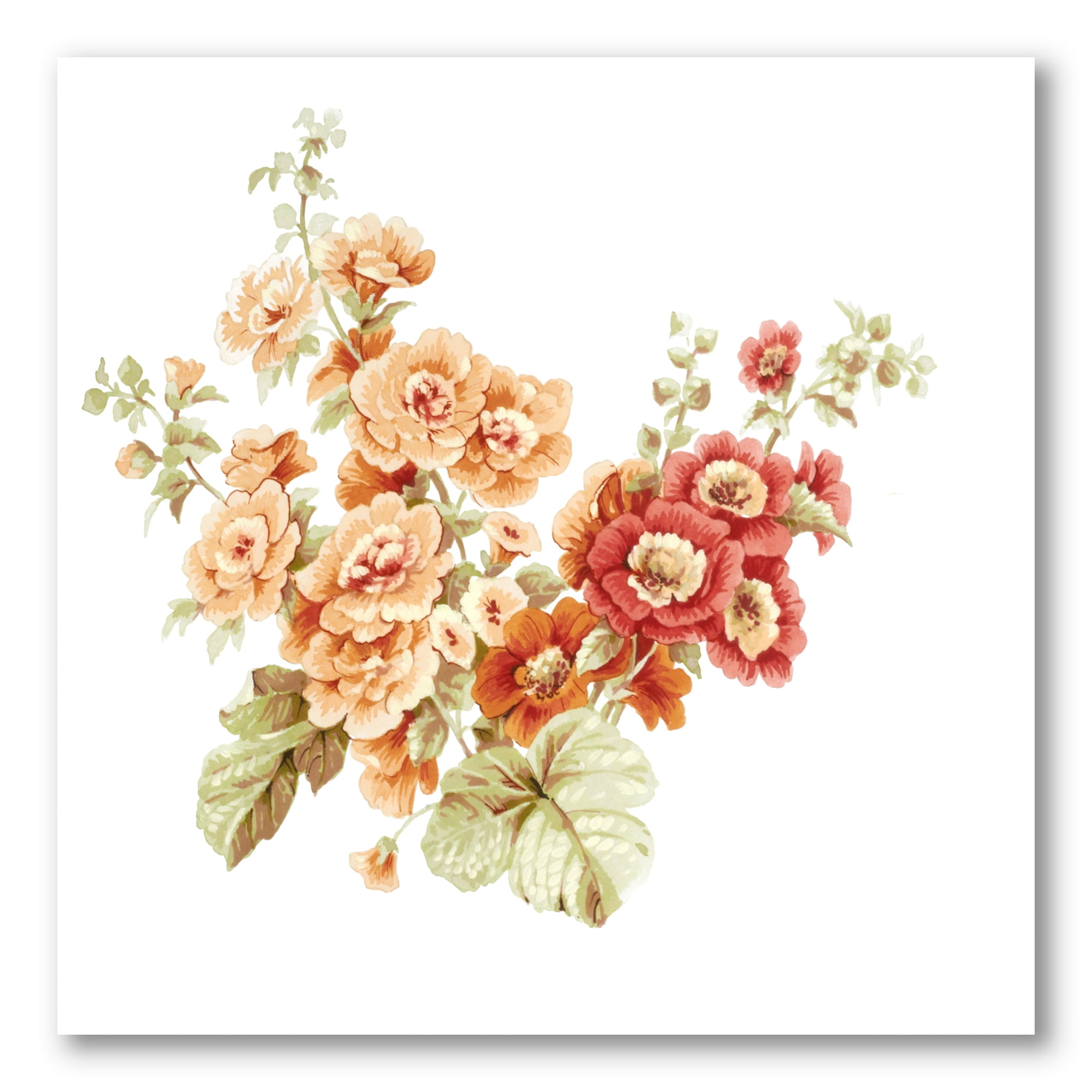 Designart ' Red and Orange Wildflowers ' Traditional Canvas Wall Art Print