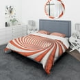 thumbnail image 1 of Designart 'Red and White Lined Spiral' Modern & Contemporary Duvet Cover Set, 1 of 4