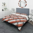 thumbnail image 1 of Designart 'Red and White Streetwalk' Modern & Contemporary Duvet Cover Set, 1 of 4