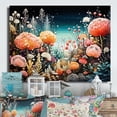 thumbnail image 1 of Designart "Reef Depths Underwater Coral art painting I" Coral Metal Wall Art, 1 of 1