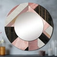 thumbnail image 1 of Designart "Refined Marble Granite Agate with Gilded Touches XI" Modern Geometric Rund Mirror For Wall Decor - Large Pink Round Print Mirror - Round Glam Mirror 23" x 23" Inch, 1 of 6