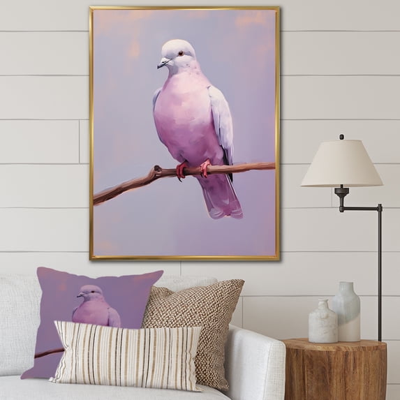 Designart "Refined Polished Peace II" Dove Floater Framed Canvas Wall Art