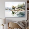 thumbnail image 1 of Designart "Reflecting Beauty By The Lake House" Lakes Lakehouse Floater Framed Wall Art Living Room, 1 of 5