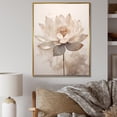 thumbnail image 1 of Designart "Reflecting Beige Lotus" Lotus Floater Framed Canvas Prints, 1 of 5