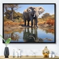 thumbnail image 1 of Designart "Reflecting Elephants" Animals Floater Framed Wall Decor, 1 of 7