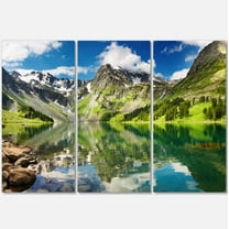 Designart 'Reflecting Mountain Lake ' Landscape Art Print Canvas