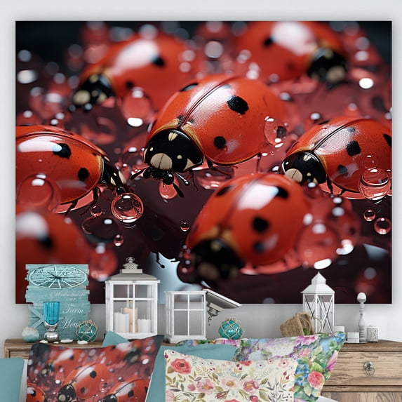 Designart "Reflecting On Dreamy Ladybugs" Ladybug Wall Decor
