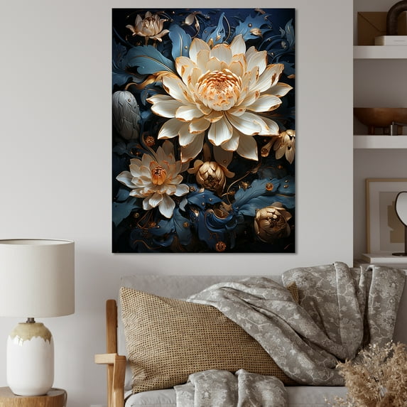 Designart "Reflecting Opulent Lotus" Lotus Canvas Prints