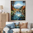 thumbnail image 1 of Designart "Reflecting The Volcanic Majesty" Volcano Floater Framed Canvas Art Print, 1 of 5