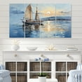 thumbnail image 1 of Designart "Reflecting on Sailing Boats I" Nautical & Beach Metal Wall Decor Set, 1 of 5