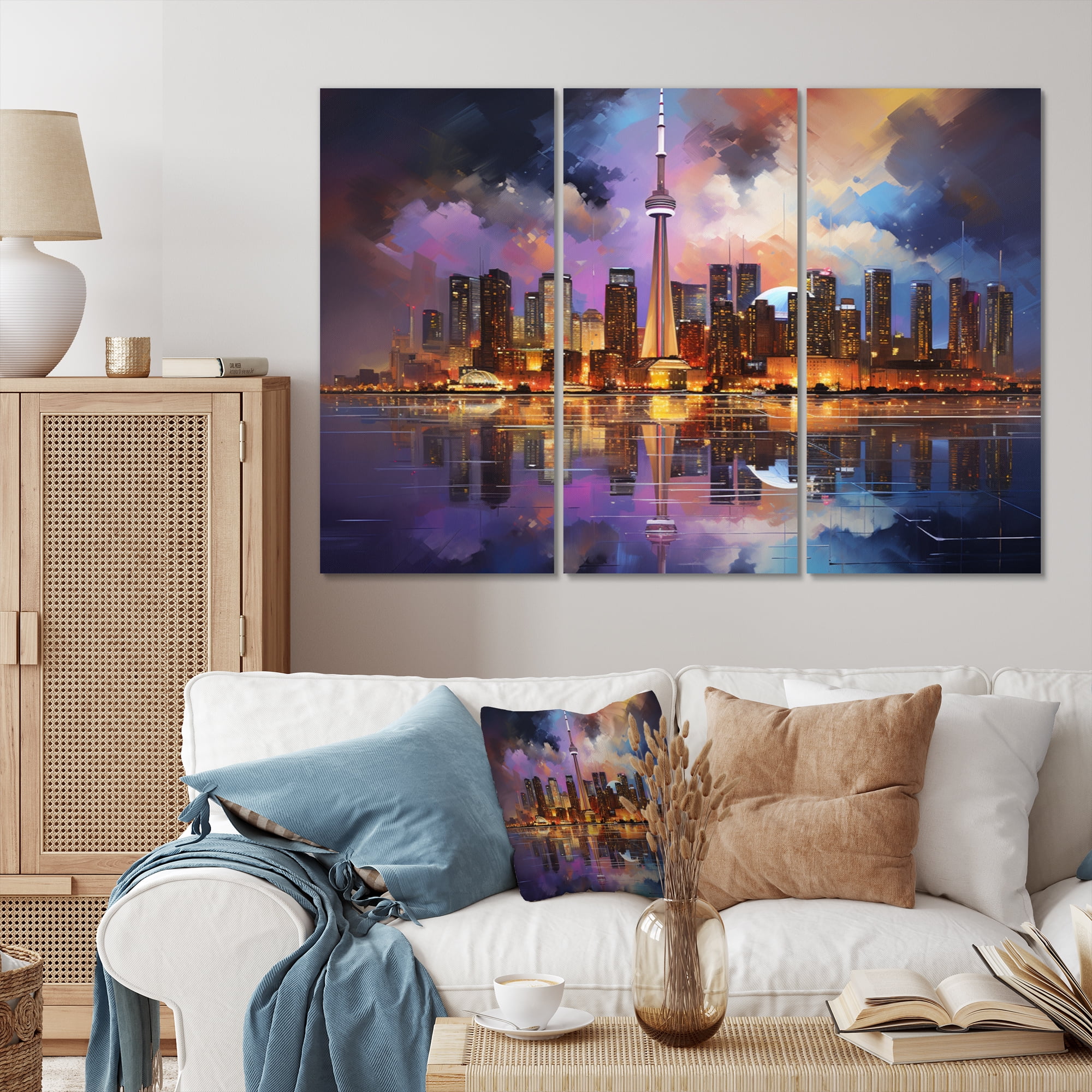 Designart "Reflecting on Toronto, Canada II" Canada Metal Wall Art Set