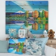 thumbnail image 1 of Designart 'Reflection Of Mountain and Sky On The Lake Water' Nautical & Coastal Print on Natural Pine Wood, 1 of 5